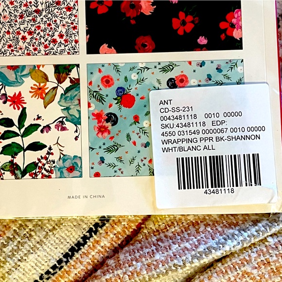 Anthropologie Sealed with a Bloom Gift Wrap & Tags, NIP. Original retail $24. - Picture 4 of 4